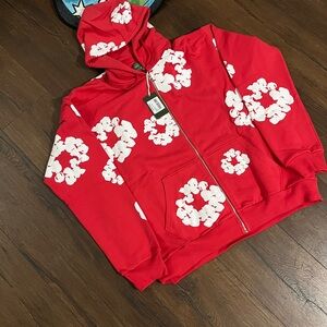 Denim Tear Red Zip Up Hoodie